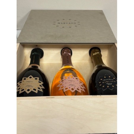 Wooden Gift Box of 3 Bottles Marcato